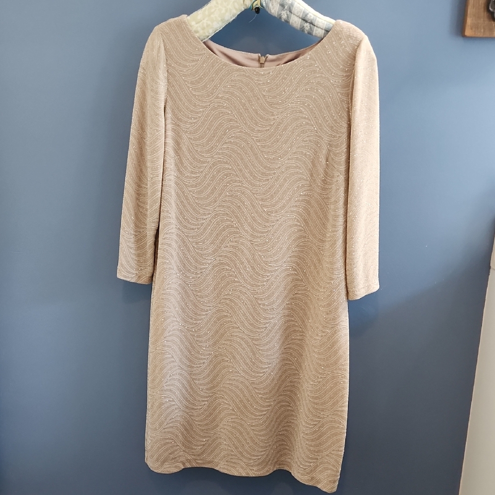 Jessica Howard Beige Long Sleeve Dress